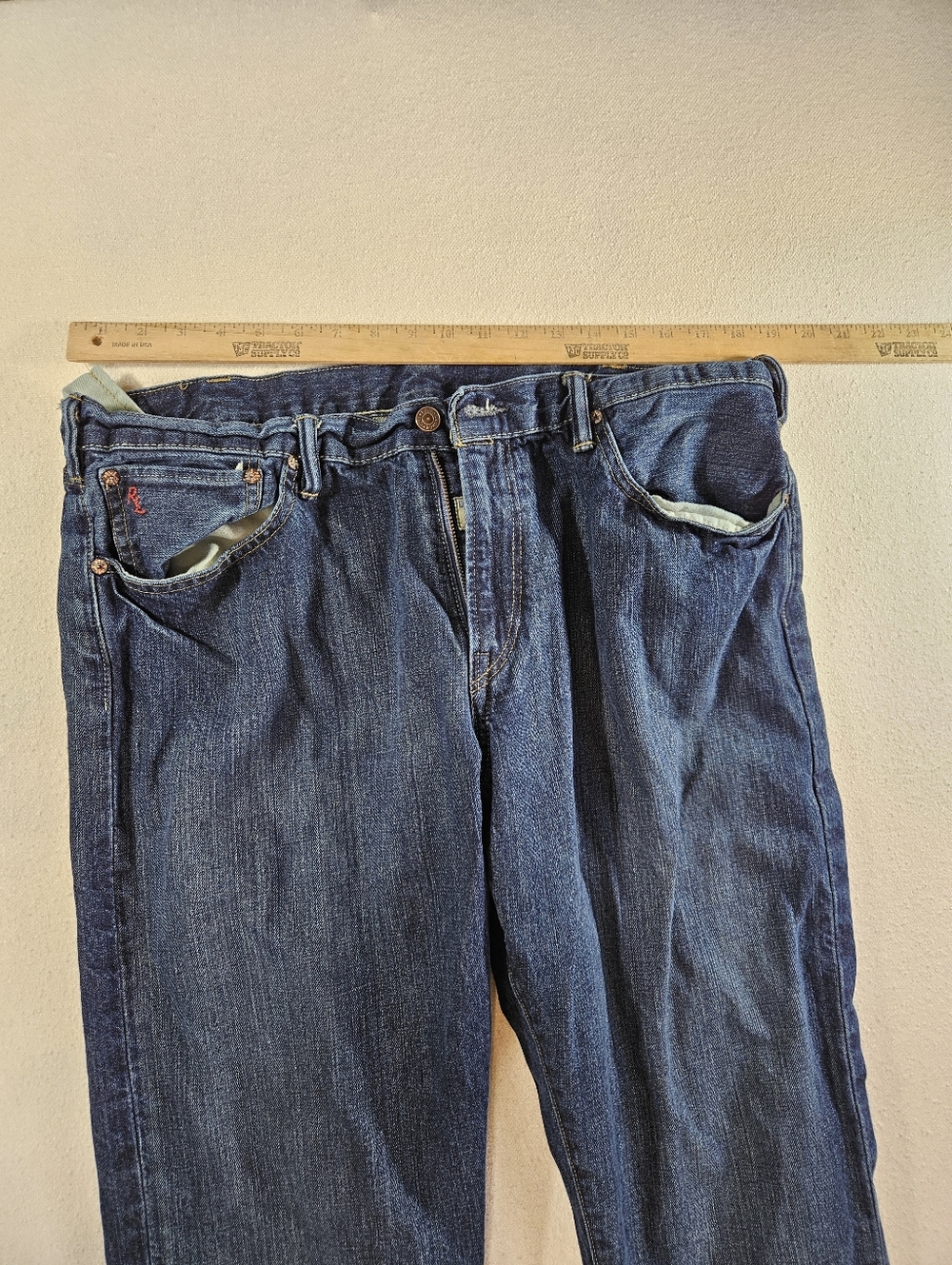 Polo Ralph Lauren 867 Jeans 38x32 Blue Classic Fit Denim - Picture 8 of 9